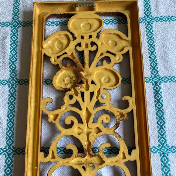 Dart Industries vintage wall Plaque "bamboo" look with floral design - Picture 4 of 5